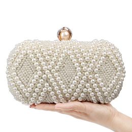 Evening Bags 2021 Luxury Handmade Wedding Clutch Handbag Pearl Bag Dress Dinner Small Purse Bridesmaid White 295u