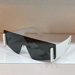 Übergroße Schild Sonnenbrille weiße dunkelgraue Linsen Rädere Sonnenbrillen Mode Sonnenschatten Unisex Eye Wear mit Kasten 303H