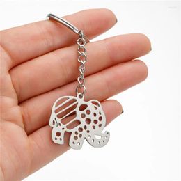 Keychains Vintage Bohemia Elephant Stainless Steel Keychain Lovely Animal Pendant Key Rings For Girls Backpack Purse Bag Accessories