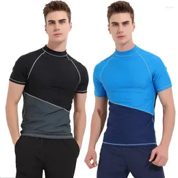 Women's Swimwear Men Rash Guards Short Sleeve Swimsuits Surfing Clothes Sun Protective Wetsuit Tight Base Layer Snorkelling Kayaking