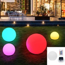Outdoor LED Garden Ball Lights Remote Control Floor Street Lawn Lamp Swimming Pool Wedding Party Holiday Home Decoration 240510