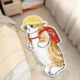 Faux Cashmere Children's Bedside Carpet Shaped Simple Cartoon Cute Cat Foot Cushion Window Mat Living Room Bedroom Carpet