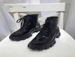 FASHIONVILLE 2019090503 BLACk PATENT LEATHER lace up DADDY SNEAKERS PLATFORM OUTDOOR FLAT LOW HEELSboots SEXY BOYISH1181751