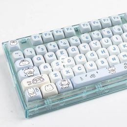 139 Keys/set Band Puppy Key Cap Cute Gradient MOA Profile Little Warp Heat Thermal Sublimation Mechanical Keyboard Customization 240523