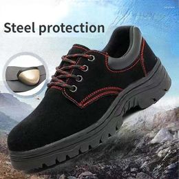 Casual Shoes Labor Protection For Men Steel Head Anti Impact Puncture Breathable Cow Tendon Bottom Construction Site Work