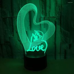 Table Lamps Loving Love 3d Led Colourful Night Lights Valentine's Day Moderne Desk Lamp Creative Gift Atmosphere Small