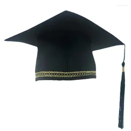 Berets Unisex Graduation Hat Adult Academic Mortarboard Costume Bachelor Student Graduate Party Dress Up