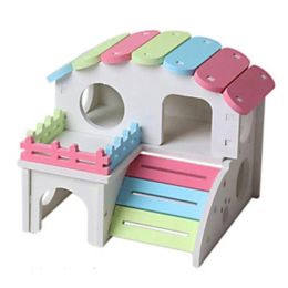 Wooden Hamster Hideout House Squirrel Hedgehog Villa Small Pet Habitat Hamster Accessories Chinchilla Guinea Pigs Pet Supplies