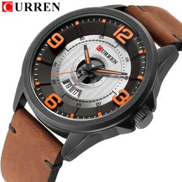 CURREN Fashion&Casual Business Wristwatches Leather Strap Quartz Mens Watches Display Date Clock Hodinky Relogio Masculino 288b