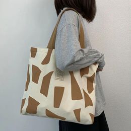 Evening Bags Canvas Shopping For Women Eco Reusable Foldable Shoulder Bag 2024 Zipper Large Handbag Tote Shopper Pocket