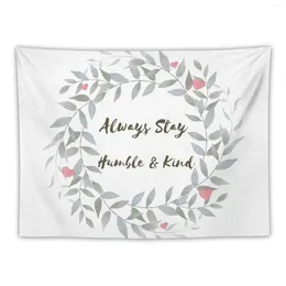 Tapestries Inspirational Quote Typography - Always Stay Humble And Kind Tapestry On The Wall Decor For Bedroom