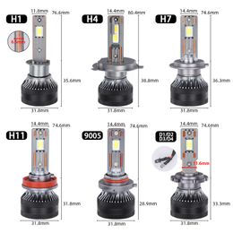 DAWNKNIGHT 140W K5C PLUS H7 H11 H1 H4 Led Headlight Bulb 4300K LED HB3 HB4 Double Copper Tube Led Light Kit for Car 12V 2PCS