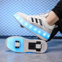 Athletic Outdoor Athletic Outdoor Childrens Flash Shoes Boys Light Shoes Girls Sports Roller Skateboard Scalable Shoes WX5.2274556