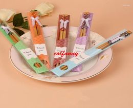 Party Favour 200pairs China "East Meet West" Natural Bamboo Chopsticks Tableware Wedding Gift Souvenirs F052802