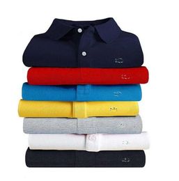 2024 высококачественная мужская хлопковая вышитая рубашка поло в летнем высококачественном бизнес-футболке с коротким рукавом.