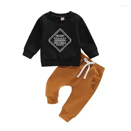 Clothing Sets Fashion Toddler Clothes Baby Autumn Set Boy Long Sleeve Letter Print Sweatshirt Pants Tracksuit