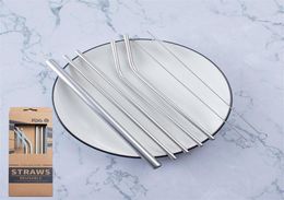 7Pcs Set 304 Stainless Steel Straws with Cleaning Brush Reusable Metal Drinking Straws For Cocktail Bubble Bar Accessories199i5406461