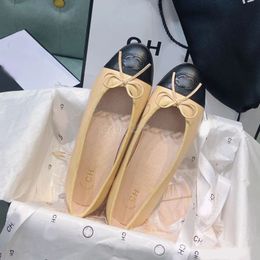 Designer shoes Fashion Classics designer Black Ballet Flats Shoes Women Quilted Genuine Leather Slip on Ballerina Luxury Round Toe Ladies Dress Shoes Slingbacks