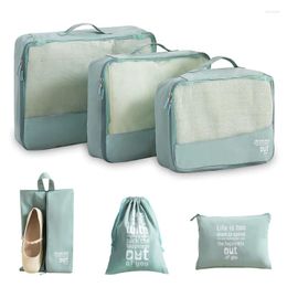Storage Bags 6 Pieces Set Travel Waterproof Organiser Portable Luggage Clothes Shoe Tidy Pouch Packing