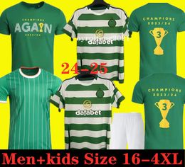 24 25 Celts Maglie da calcio a casa via Edouard Celtic FC 2024 2025 Joseph Football Shirt Elyounoussi Turnbull Eti Christie Jota Griffiths Forrest Gueye689