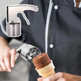 Baking Moulds Big Volume Stainless Steel Ice Cream Scoop With Trigger Easy To Clean Cylindrical Dessert Lovers Supply