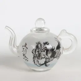 Decorative Figurines Chinese Folk Collection Glass Coloured Horse Tea Pot Home Decoration Names Exhibits