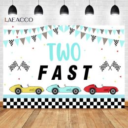 Laeacco Sport Racing Car Match Happy Birthday Party Poster Backdrop For Photographic Child Personalised Banner Photo Background