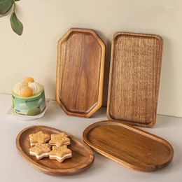 Plates TJ Serving Tray Tableware Solid Wood Dessert Plate Japanese-style Wooden Snack Dried Fruit