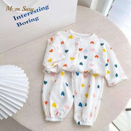 Girl Boy Cotton Set Shirt+Pant 2PCS Infant Toddler Child Sleepwear Cartoon Pamas Home Suit Baby Clothes 1-12Y L2405