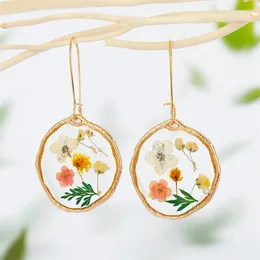 Dangle Earrings Makersland Dried Flower For Women Fashion Colorful Real Floral Jewellery Wholesale Resin Drop Jewelry