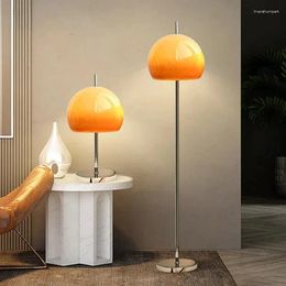 Floor Lamps Bauhaus Retro Glass Desk Lamp Gradient Orange Mushroom LED Atmosphere Girl Light Luxury Living Room And Be