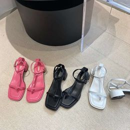 Ladies Fashion Summer 412 Clip to T Black White Pink Ankle Strap Party Dress Shoes Women Sandals High Quality 865
