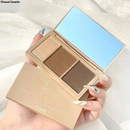 Face Contour Palette Shading Powder Makeup 3 Colours Long Lasting Soft Touch Highlights Nose Shadow Face Bronzer Makeup 240524