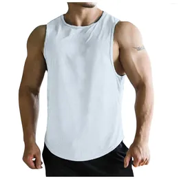 Men's Tank Tops Mens Clothes Quick Dry Workout Top Gym Muscle Tee Fitness Bodybuilding Sleeveless T Shirt Camiseta Hombre Manga Corta