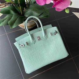 Bk Handbag Crocodile Leather 7a Handmade Cowhide Togo Splicing Bag Genuine Customised portableqq