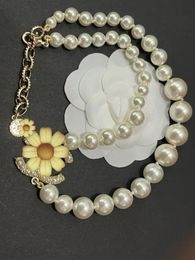 Fashion Classic der 100 -jährige Jubiläum Designer Perlenkette für Frauen Männer Party Hochzeitsliebhaber Muttertags Geschenkschmuck für Braut mit Flanellasche