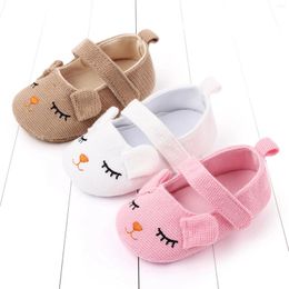 First Walkers Cute Cartoon Born Baby Girls Flats Toddler Infant Shoes Anti-Slip Soft Cloth Walker Crib For Kids