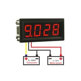 0.56 Inch Dc 0-100V 4 Digit Led Display Voltmeter Mini Digital Voltage Metre Volt Tester Red/Green/Blue Display