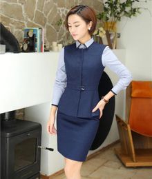 Women's Vests Women Business Suits 2 Piece Skirt And Top Sets Vest & Waistcoat Ladies Office Uniform Designs Styles