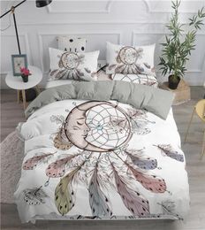 ZEIMON Bohemian Series 3D Dream Catcher Moon Bedding Set Home Decor Microfiber Bedspread Pillowcase Queen King Size Bed Sets LJ2018121773