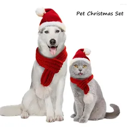 Dog Apparel Pet Christmas Set Hats And Scarves Sets Cat Party Holiday Decorations Creative Funny Cosplay Supplies Accessories