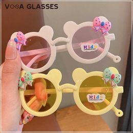 Sunglasses Sunglasses Childrens Sunglasses Boys and Girls Cartoon UV400 Glasses Cute Personality Bow Bear Glasses Glasses Bag Outdoor Bicycle Travel WX5.23