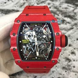 Luxury Wristwatches RM Mechanical Automatic Watch Sports Watch Mens Collection 4994x 445mm Automatic Mechanical Hollow Mens Watch Red NTPT Hollow RM35 I6ZH