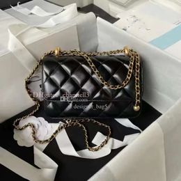 Top Leather Mirror Quality Designer Bags Women 24C Woc Double Golden Ball Min Chain Crossbody Oil Wax Skin Bag