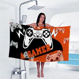 Towel 1 150x80cm Beach Red Game Controller Bath Thickened Ultra-fine Fibre For Vacation Tourism Camping