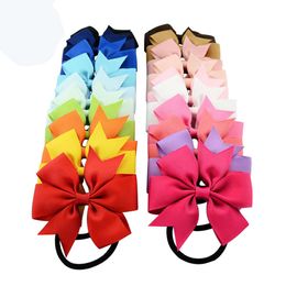 10pcs/lot Cute Girls Headband Ribbon Bow Elastic Bands Rope Headwear Accessories acessorio para cabelo Hair Ties L2405