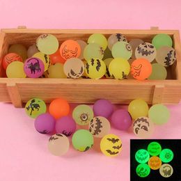 Halloween Toys 10Pc 27mm glowing pumpkin witch bouncing rubber ball toy childrens birthday party favorite Pinata filling Halloween party decoration WX5.22