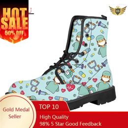 Boots Women Cartoon Low Heels Shoes Heart Beat Brand Design Fashion Pu Leather Autumn Warm High Top