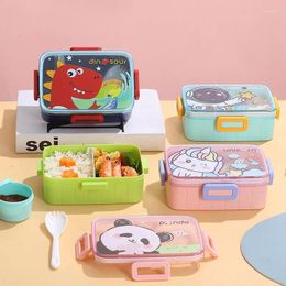 Dinnerware Cute Lunch Box For Kids Girls Boys With Compartments Bento Lunchbox School Child Leakproof Children's Snack Boxes 2024