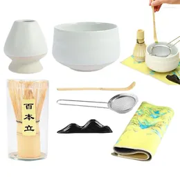 Teaware Sets Japanese Matcha Tea Set 7pcs Portable Ceramic Powder Kit Accessories Tools Bowl And Whisk